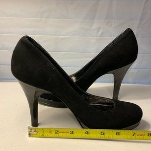 Alfani suede and patent leather platform pumps